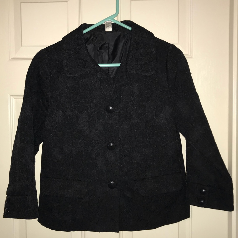 Old Navy black brocade cropped jacket